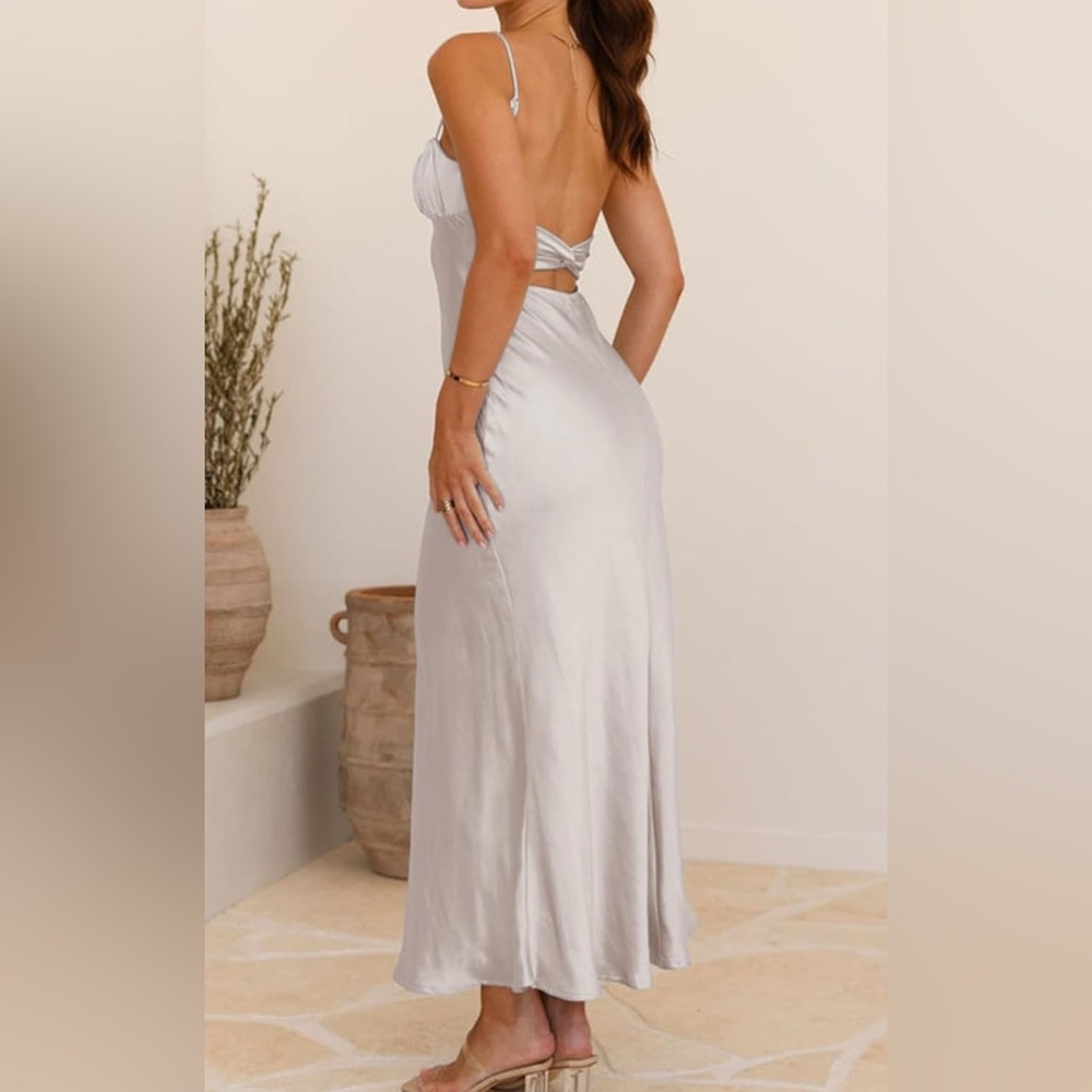 Champagne backless Maxi Dress